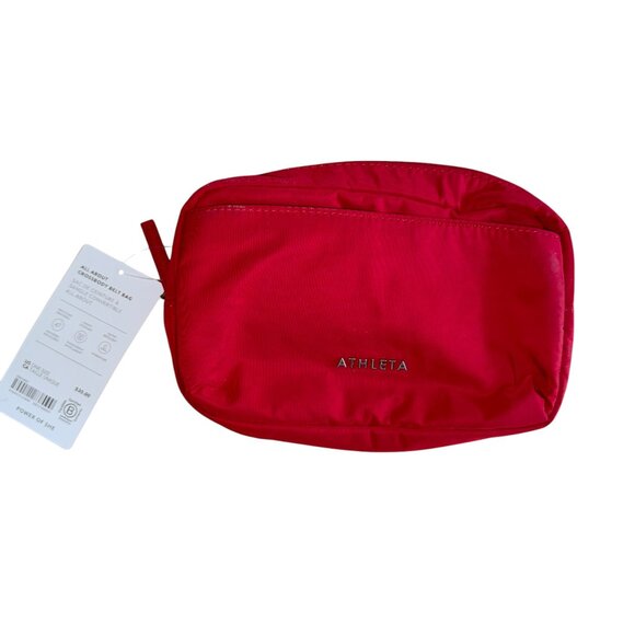 NWT Athleta All About Crossbody Belt Bag Cardinal Red - Picture 2 of 6